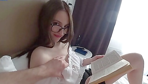 Anny Walker - Nerdy Girl Handles With Stepbrothers Morning Boner And Sucks In Pov