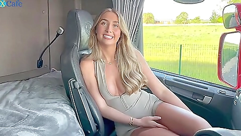 Sexy Slim Blonde Cutie Cheats On Her Bf, Rewarding The Trucker With Bj & Sex For Giving Her A Lift