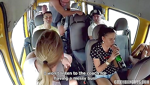 Gangbang Bus Fake Twins And Friends /2 - Brunette Rides Driver