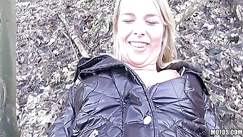 Nikky Dream Euro Blonde Bangs Outdoors